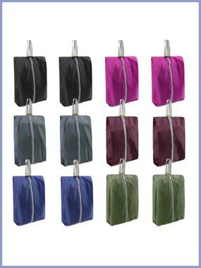 12-Pack Travel Shoe Bags Nylon Organizer with Zipper & Handle